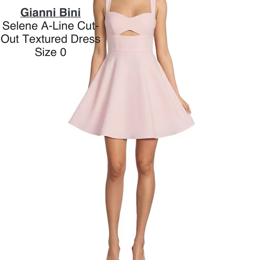 Gianni Bini Blush A-Line Cut Out Textured  Dress in Tickled Pink/ Size 0